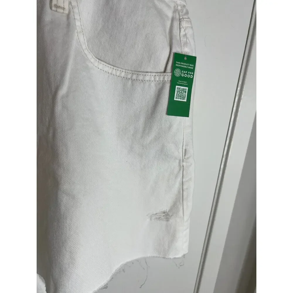 Gap Women's Stride Short Raw Hem White NEW ~ Size 18/34